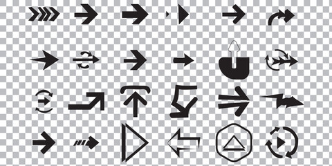 Set of vector arrow icons. Collection of pointers eps 10