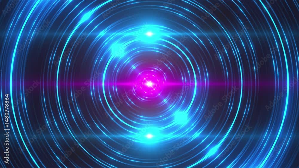 Poster bright fractal lights. computer generated 3d render