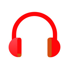 Headphones Minimal Music Device.  Flat Audio Device icon Illustration

