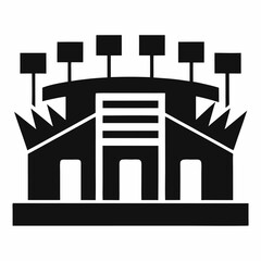 Stadium tribune vector on white background.