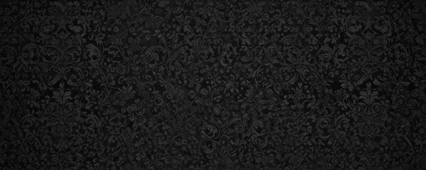 Fototapeta premium Intricate black gothic damask wallpaper Floral vines & swirls create a seamless pattern , gothic architecture, ornament