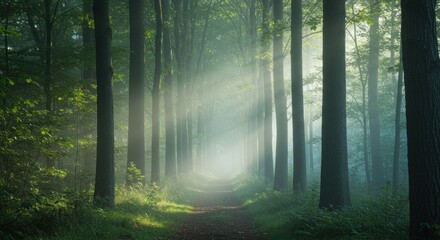 Fototapeta premium Misty forest path