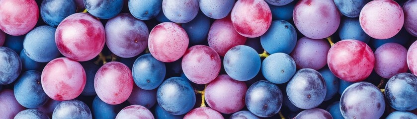 Pink and Blue Grapes Close-up, Fresh Fruit , Food photography
