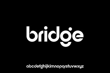 word of bridge . modern minimalist clean alphabet font. lowercase bold typography vector illustration design	
