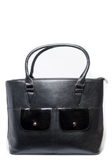 Women's bag with pockets isolated on white