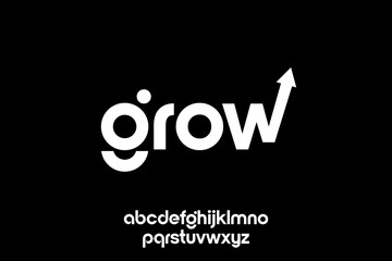 Obraz premium word of grow . modern minimalist clean alphabet font. lowercase bold typography vector illustration design 