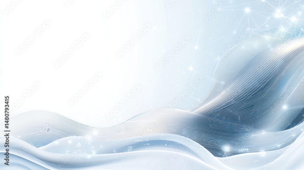 Poster Abstract representation of data network on a gentle wavy pattern