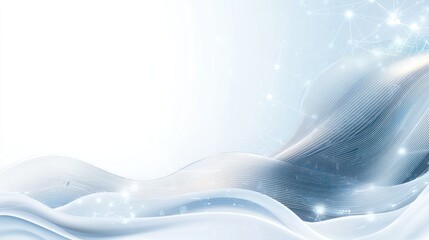 Abstract representation of data network on a gentle wavy pattern