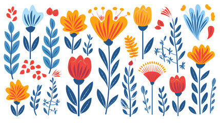 Obraz premium Professional Stylized Floral Stencils for Creative Design Projects on White Background