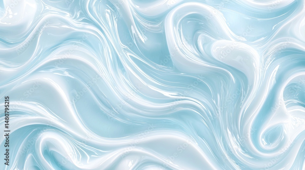 Aufkleber light blue liquid forms an elegant and swirling abstract pattern