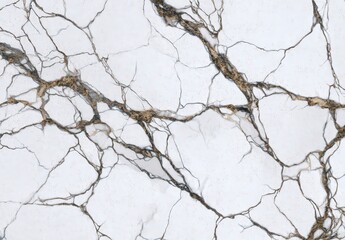 Fototapeta premium Abstract pattern with black and brown veins on white background.