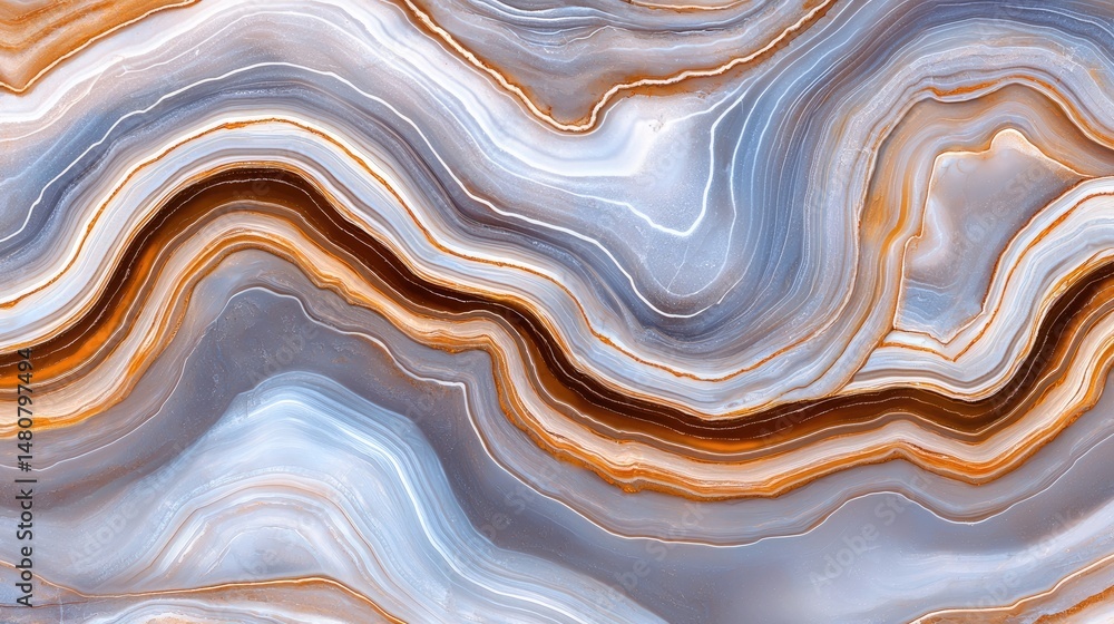 Poster abstract image displaying concentric bands of colors and patterns