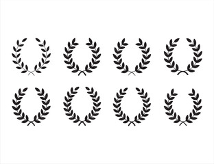 Vector Laurel Wreaths for Achievement, Honor, and Decoration Icons