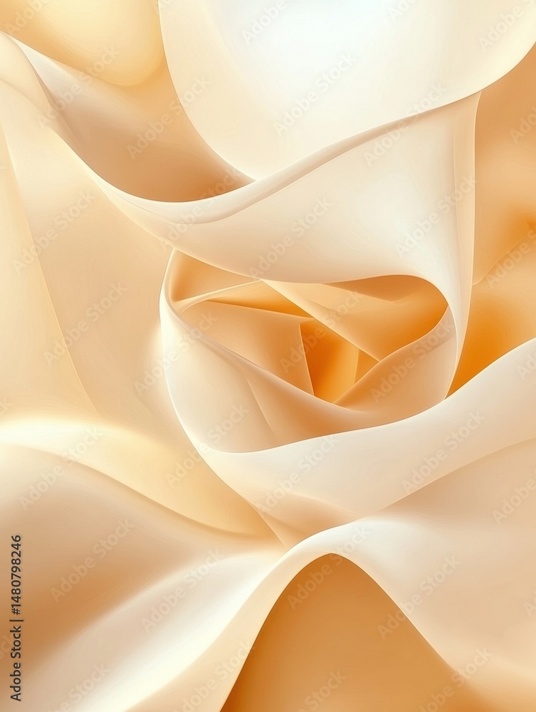 Poster biomorphic abstract background featuring flowing organic square shapes and a soft color palette in a