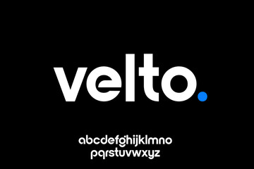word of velto . modern minimalist clean alphabet font. lowercase bold typography vector illustration design