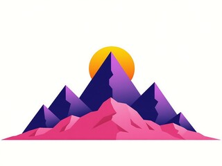Retro Pink & Purple Synthwave Pyramid Landscape
