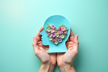 Hands cradle floral heartmind