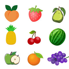 Colorful Cartoon Fruit Collection