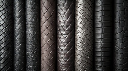 Obraz premium Dark gray and black leather textures high resolution material background