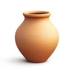 Isolated terracotta pitcher, smooth surface,  shot.