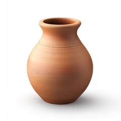 Close-up view of a terracotta pitcher on a white background.