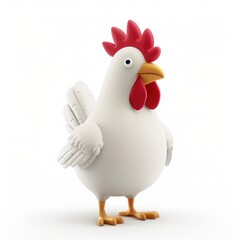 Fototapeta premium Cartoonish poultry figure presented in 3D style.