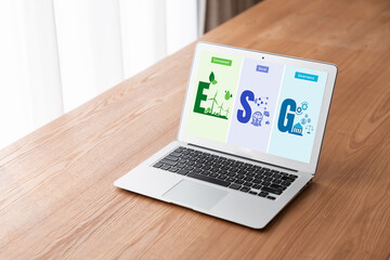 ESG environmental social governance policy for modish business to set a standard to achieve high...