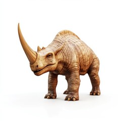 Fototapeta premium Detailed illustration of a prehistoric rhinoceros-like creature.