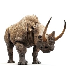 Fototapeta premium Prehistoric rhinoceros, an extinct mammal.