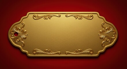 Ornate golden plaque with decorative border for signage and awards use cases