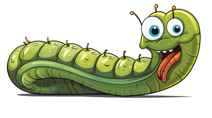 Tequila Worm Cartoon Vector Illustration Isolated on White Background - Fun Tequila Worm Character for Design Projects