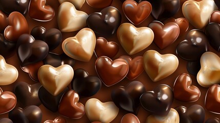 Fototapeta premium Heartshaped chocolates in various colors vector