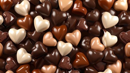 Fototapeta premium Heartshaped chocolates in various colors vector