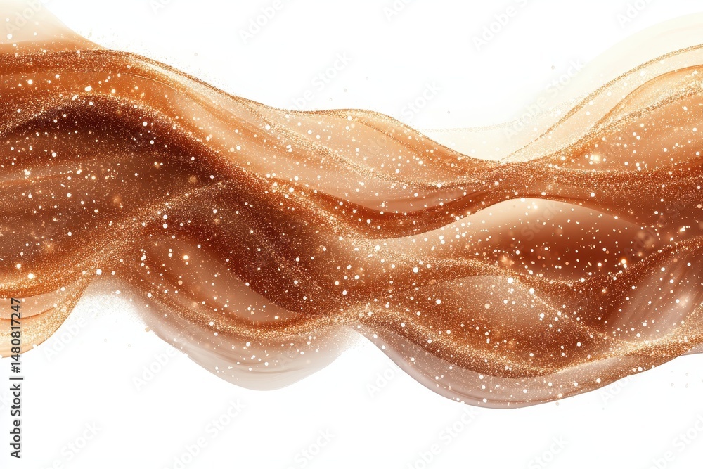 Aufkleber Golden wave texture with shimmering particles creating an elegant effect suitable for various design projects and backgrounds