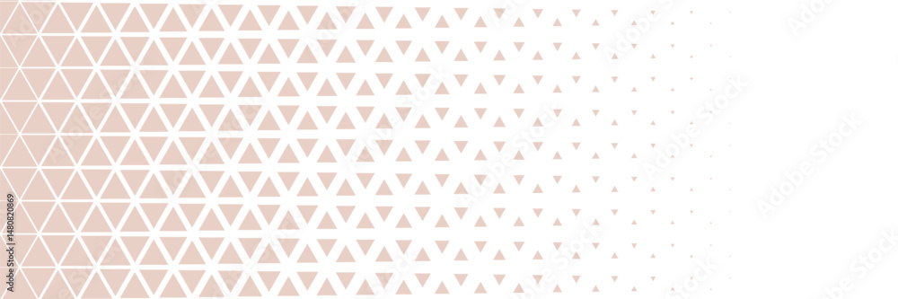 Poster geometric halftone triangle background in beige color. minimalistic grid pattern. great for eco bran