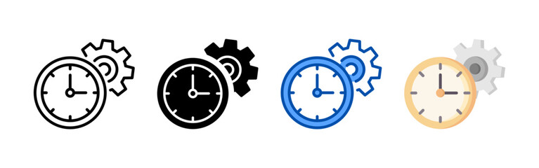 Time icon set bundle. Multi style icon collection perfect for websites, apps, and presentations. Simple vector icon collection