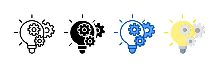 Innovation icon set bundle. Multi style icon collection perfect for websites, apps, and presentations. Simple vector icon collection