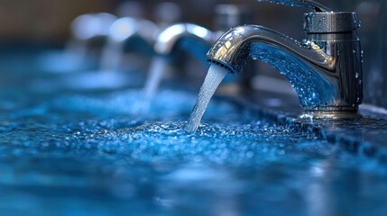 Running water from chrome faucets