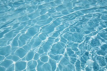 Reflective Sunlight on Clear Blue Pool Water Surface Texture