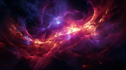 Cosmic nebula swirls in vibrant colors