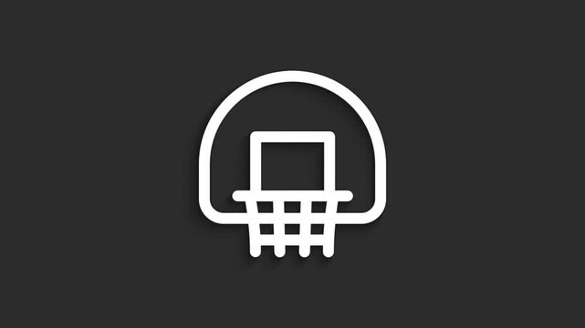 Basket &ndash; School Sports Equipment Icon Animation | 4K Lineal | Black Background