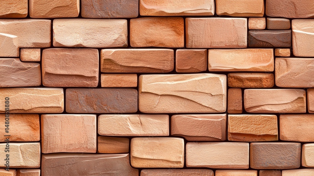 Poster a brick wall is composed of multi colored rectangular blocks