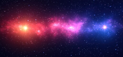 Naklejka premium Cosmic nebula, vibrant colors, stellar background, space exploration, website banner