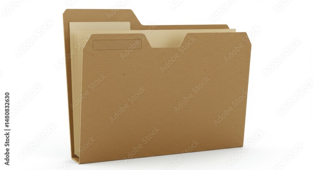 Poster brown cardboard file folder - a single brown cardboard file folder sits on a white background. perfe