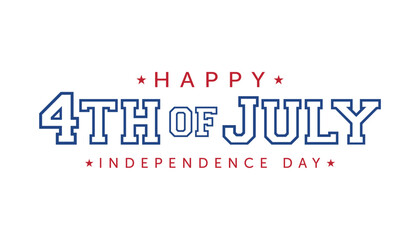 Happy Independence day usa celebration banner with 4th of july lettering vector illustration.