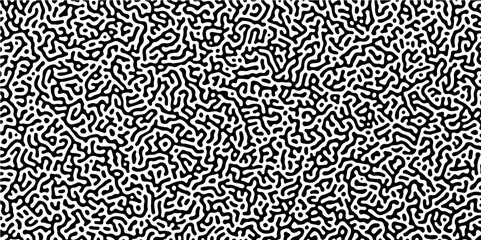Abstract Turing organic wallpaper with background. Abstract truing organic wallpaper Turing reaction diffusion monochrome seamless pattern with chaotic motion. Abstract colored background. 
