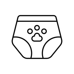 Pet Diaper with Paw Print Icon Vector