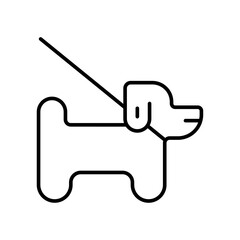 Dog Walking on Leash Icon Vector