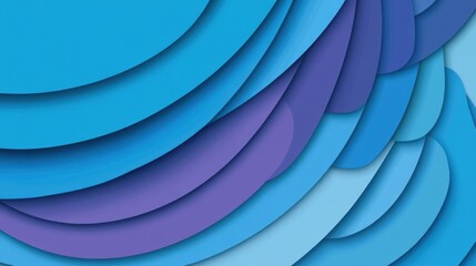 Abstract design of overlapping, layered shapes in shades of blue.