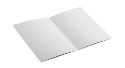 Open blank paper sheet mockup isolated on transparent background